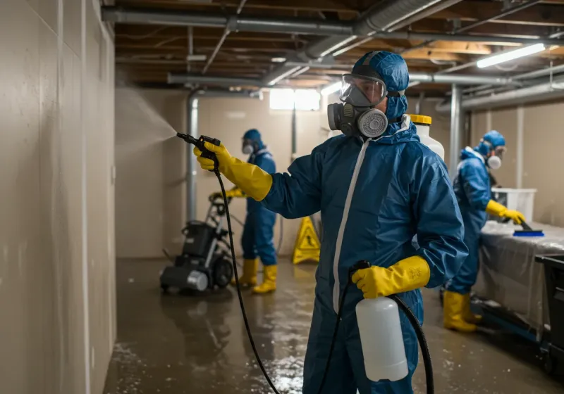 Basement Sanitization and Antimicrobial Treatment process in Tucker County, WV